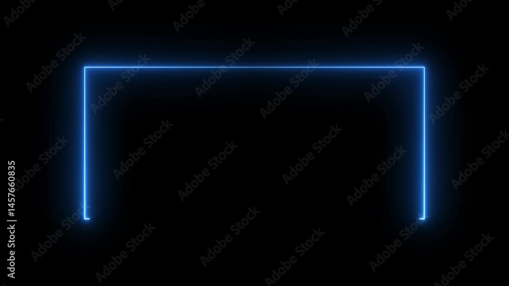 Poster abstract neon glowing frame background. colorful laser show seamless loop 4k border. neon rectangle 