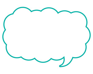 シンプルなカラー線の吹き出し　細長い雲形