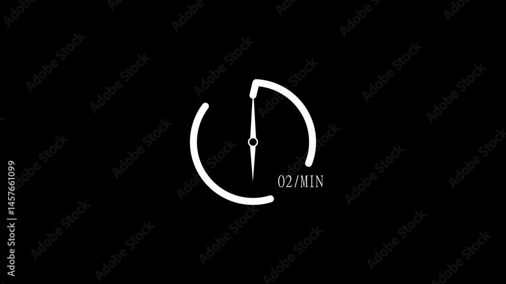 Aufkleber 2 minutes timer clock icon modern design animation 4k video.