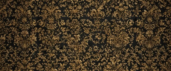 Intricate gold & black damask, seamless pattern,  luxury,  seamless