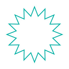 シンプルなカラー線の吹き出し　ギザギザした形