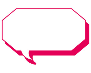 シンプルなカラー線の吹き出し　細長い八角形