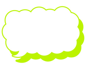 シンプルなカラー線の吹き出し　細長い雲形