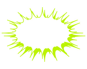 シンプルなカラー線の吹き出し　細長いギザギザした形