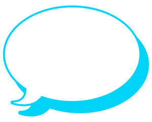 シンプルなカラー線の吹き出し　丸形