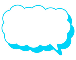 シンプルなカラー線の吹き出し　細長い雲形