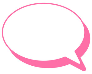 シンプルなカラー線の吹き出し　丸形