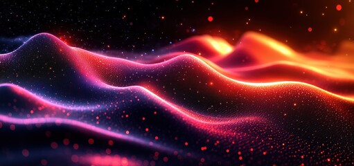 Obraz premium Abstract Red and Blue Particle Wave Abstract Background