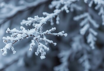 Obraz premium branch of a tree covered in snow