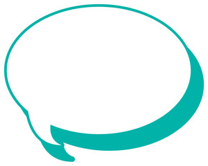 シンプルなカラー線の吹き出し　丸形