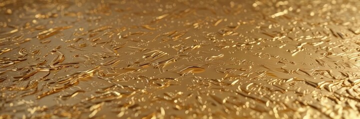 Intricate gold metallic texture, gleaming surface, fine details, material, shiny texture