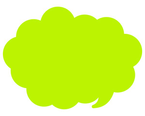 シンプルなカラーの吹き出し　丸みのある雲形