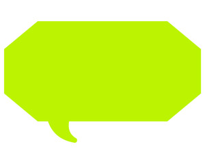 シンプルなカラーの吹き出し　細長い雲形