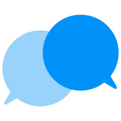 シンプルなカラーの吹き出し　重なる会話