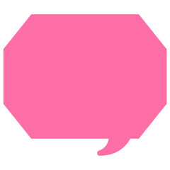 シンプルなカラーの吹き出し　角のある八角形