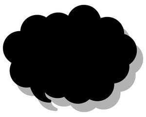 シンプルなカラーの吹き出し　丸みのある雲形