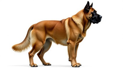 Obraz premium Majestic mastiff, powerful stance, white background, coat, studio