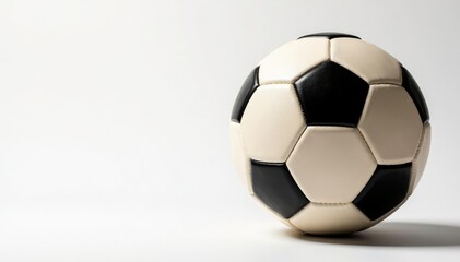 Fototapeta premium Rustic-style football on plain white backdrop , item, neat, practice