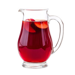 Cherry Apple Cider in Glass Pitcher Isolated on Transparent Background