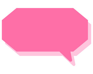 シンプルなカラーの吹き出し　細長い雲形