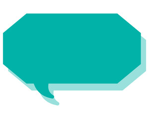 シンプルなカラーの吹き出し　細長い雲形