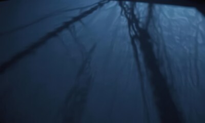 Obraz premium Mysterious deep blue, shadows play on the surface, stock photo, image