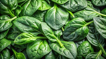 Obraz premium Fresh spinach leaves in a close-up view, with individual leaves separated from each other