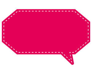 シンプルなカラーの吹き出し　細長い八角形