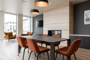 modern interior space showcasing innovative d technology in design featuring unique furniture and layout
