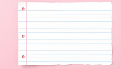 line paper texture on pink background,  blank sheet notebook, realistic. isolated with white highlights