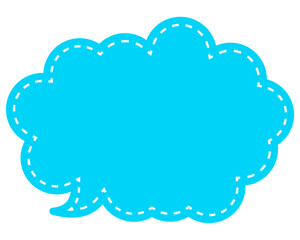 シンプルなカラーの吹き出し　丸みのある雲形