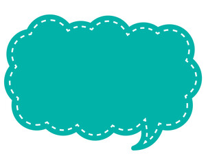 シンプルなカラーの吹き出し　細長い雲形