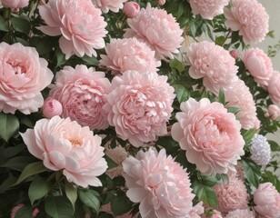 Pastel pink roses, peonies & hydrangeas; vintage floral wall backdrop ,  pastel,  pastel pink,  floral wall