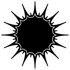 シンプルなカラーの吹き出し　ギザギザした形