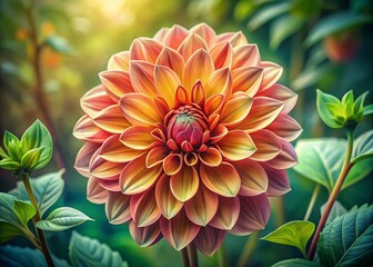 Detailed Hand-Drawn Garden Flower Illustration Portrait Photography