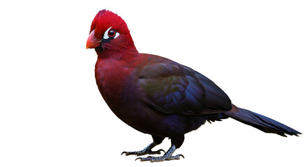 Obraz premium Vibrant Purple-throated Cotinga bird displaying vivid coloration on a clean backdrop