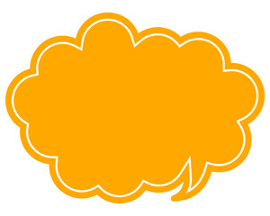 シンプルなカラーの吹き出し　丸みのある雲形