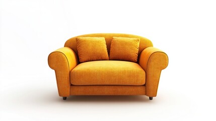 Fototapeta premium Orange armchair, isolated on white