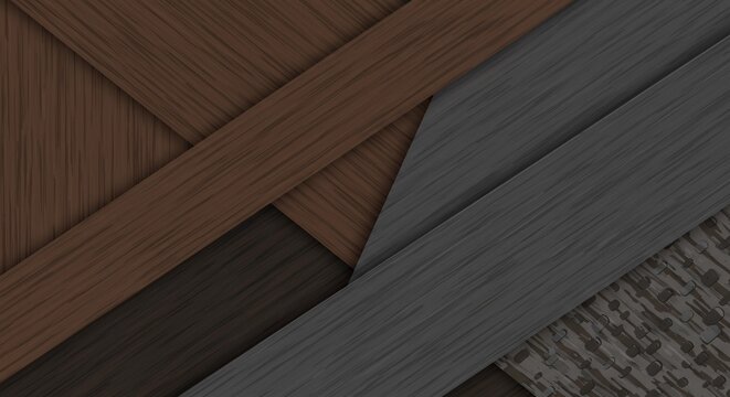 Abstract Wooden Texture: Interlocking Brown and Gray Wood Grain Design