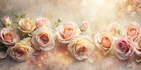 Double Exposure Rose Flat Lay: Soft Hues & Textures on Plaster
