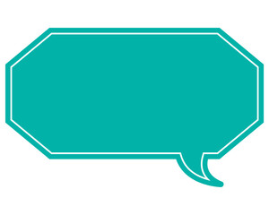 シンプルなカラーの吹き出し　細長い雲形