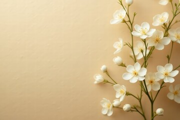 white flowers on a wooden background