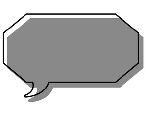 シンプルな線がずれた吹き出し　細長い八角形