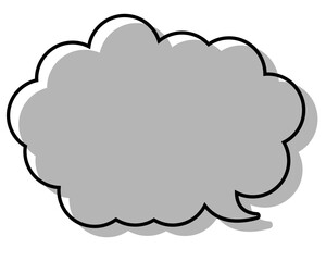 シンプルな線がずれた吹き出し　丸みのある雲形