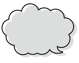 シンプルな線がずれた吹き出し　丸みのある雲形