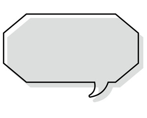 シンプルな線がずれた吹き出し　細長い八角形