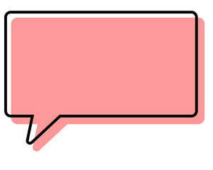 シンプルな線がずれた吹き出し　四角形