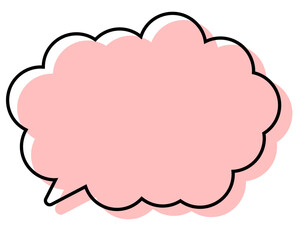 シンプルな線がずれた吹き出し　丸みのある雲形