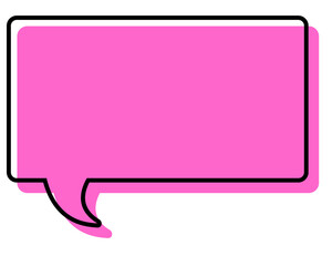 Naklejka premium シンプルな線がずれた吹き出し 四角形