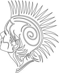 illustration sketch icon logo symbol mascot sketch punk kid with spiky hair